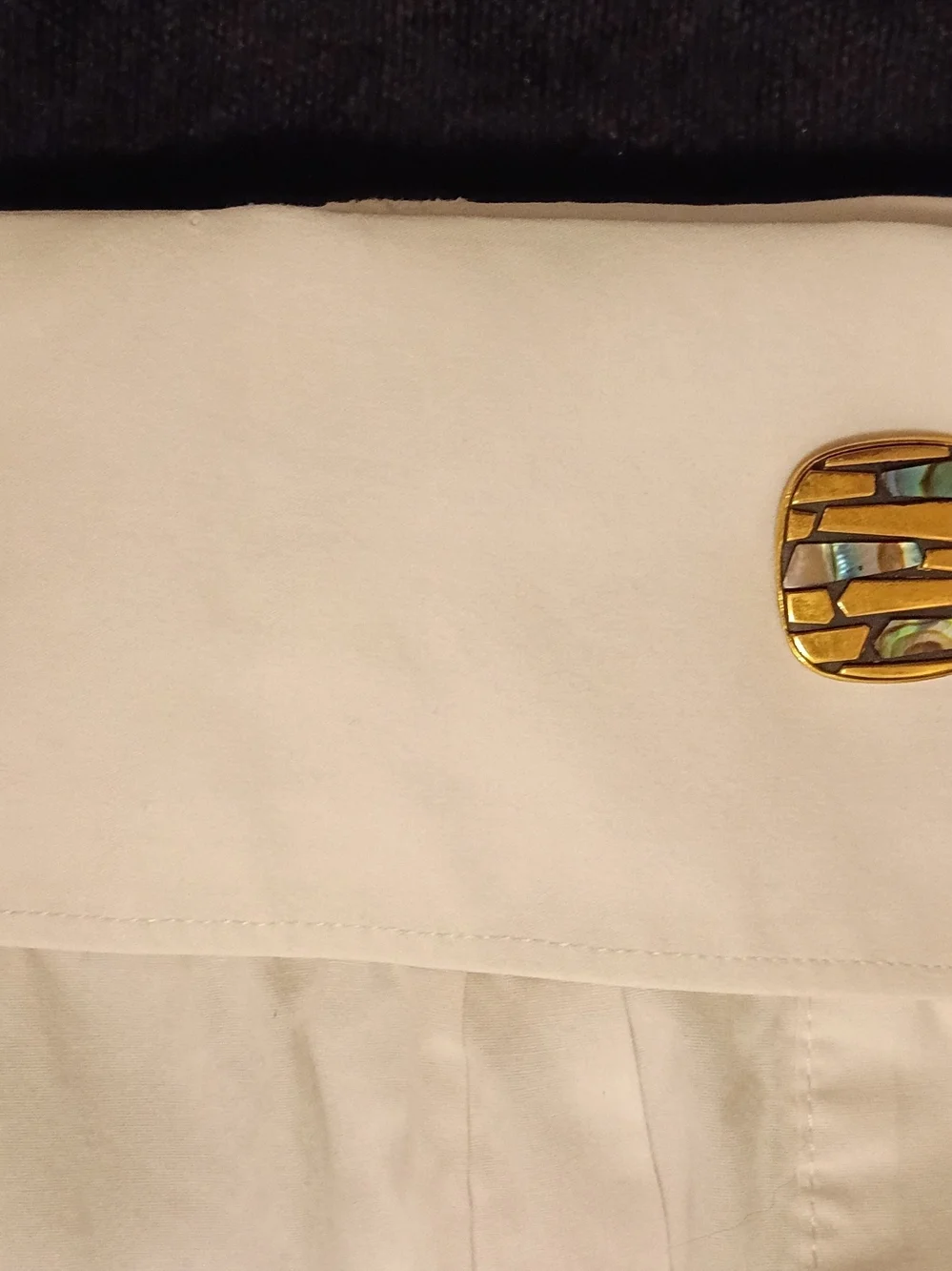Gold and Abalone Cuff Links
